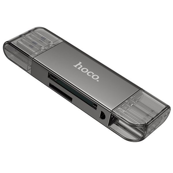 Кардридер HOCO HB39 USB/Type-C 3.0 high-speed card reader Metal Gray 6942007604819 фото