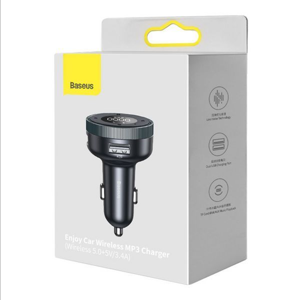 Автомобильное зарядное устройство с FM-модулятором Baseus Enjoy Car Wireless MP3 Charger (Wireless 5.0+5V/3.4A) Black CCLH-01 фото