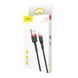 Кабель Baseus Cafule Cable USB For Lightning 2.4A 0.5m Red+Black CALKLF-A19 фото 2