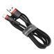 Кабель Baseus Cafule Cable USB For Lightning 2.4A 0.5m Red+Black CALKLF-A19 фото 4