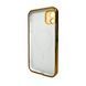 Чехол AG Glass Sapphire Frame MagSafe для iPhone 12 Gold 666-02779 фото 2