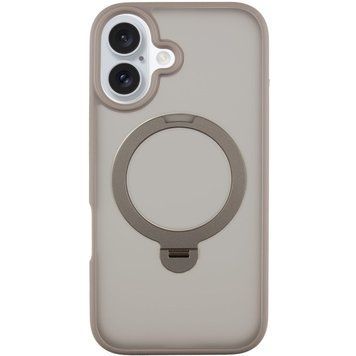 Чехол TPU+PC Metal Buttons with MagSafe Colorful HQ Ring для iPhone 16 (6.1") Grey 555-00628 фото