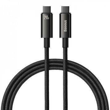 Кабель Baseus Tungsten Gold Fast Charging Type-C to Type-C 240W (1m) Black CAWJ040001 фото