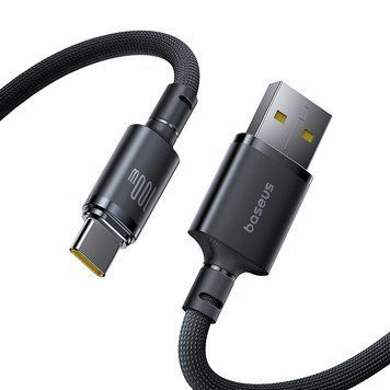Кабель Baseus New Braided Fast Charging Cable USB-A to USB-C 100W/7.5W 1m Cosmic Black E0426W01 фото