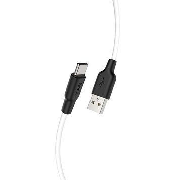 Кабель HOCO X21 Plus USB to Type-C 3A, 2m, silicone, silicone connectors, Black+White 6931474713889 фото