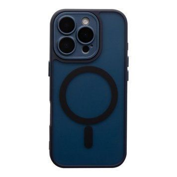 Чохол TPU+PC Magnetic Matte Camera Lens with Magsafe для iPhone 16 Pro Dark Blue 757-00342 фото