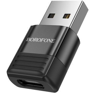 Перехідник Borofone BV18 USB male to Type-C female USB2.0 Black ILSO-00000086454-1 фото