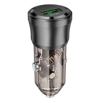 Автомобильное зарядное устройство BOROFONE BZ23 Noble single-port QC3.0 car charger Transparent Black 656-00309 фото