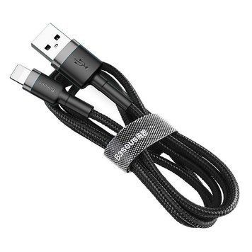 Кабель Baseus Cafule Cable USB For Lightning 2.4A 0.5m Gray+Black CALKLF-AG1 фото