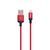 Кабель HOCO X14 USB to iP 2A, 2m, nylon, aluminum connectors Black-red 6957531062899 фото