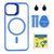 Чохол TPU+PC+Metal Stand Case with MagSafe and Camera Lenses для iPhone 15 Blue 214-03702 фото