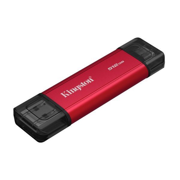 Портативний SSD Kingston Dual USB-A/C 512GB Dual Portable 1050MB/s USB 3.2 Gen 2 Red/Black SPSD/512GB фото