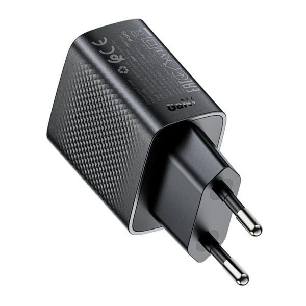 Сетевое зарядное устройство ACEFAST A98 PD30W GaN (USB-C+USB-A) charger Black 656-01284 фото
