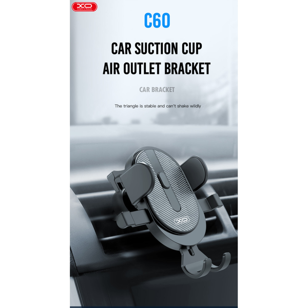 Автоутримувач для телефону XO C60 2 в 1 Чорний 201-00039 фото