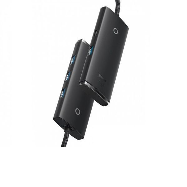 USB-хаб Baseus Lite Series 4-Port USB-A HUB Adapter (USB-A to USB 3.0*4 ) 1m Black WKQX030101 фото