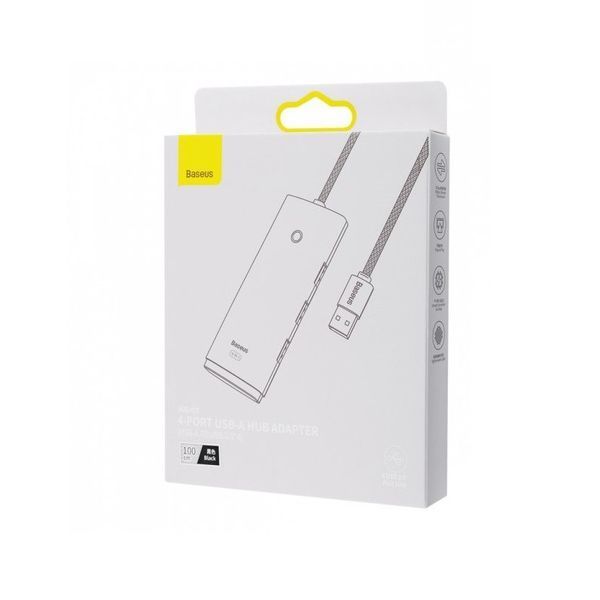 USB-хаб Baseus Lite Series 4-Port USB-A HUB Adapter (USB-A to USB 3.0*4 ) 1m Black WKQX030101 фото
