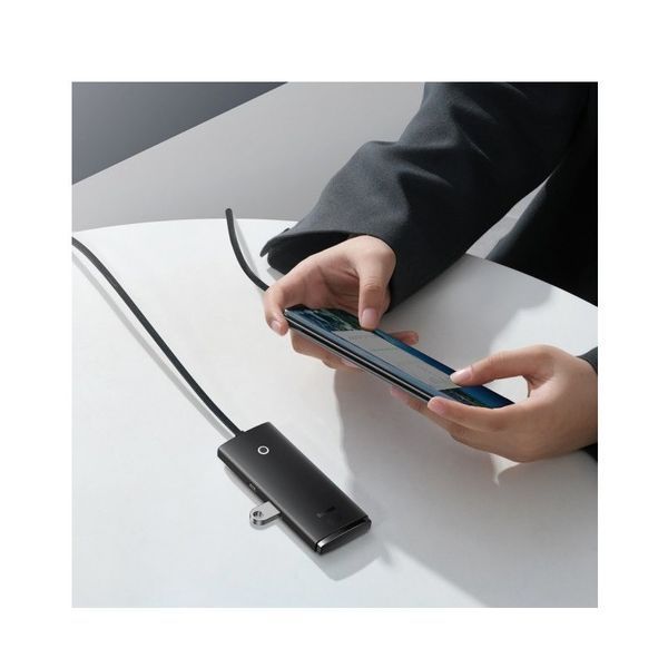 USB-хаб Baseus Lite Series 4-Port USB-A HUB Adapter (USB-A to USB 3.0*4 ) 1m Black WKQX030101 фото