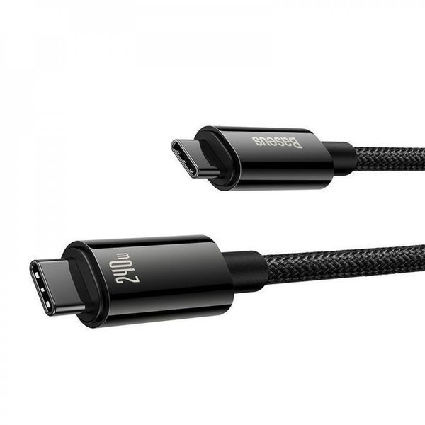 Кабель Baseus Tungsten Gold Fast Charging Type-C to Type-C 240W (1m) Black CAWJ040001 фото