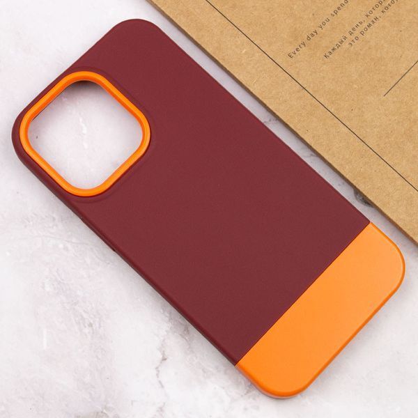 Чохол TPU+PC Bichromatic для Apple iPhone 13 Pro (6.1") Brown burgundy / Orange 555-03978 фото
