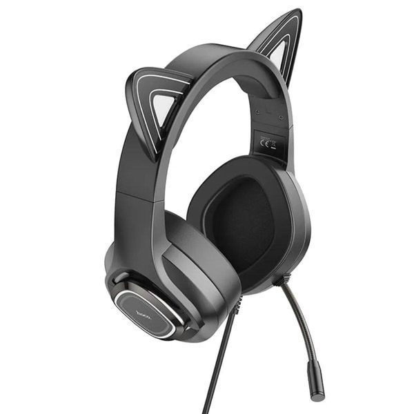 Навушники HOCO W107 Cute cat luminous cat ear gaming headphones Elf Cat 656-01036 фото