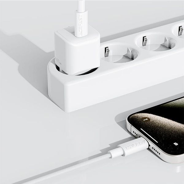 Кабель ACEFAST C18-03 USB-C to USB-C braid charging data cable White 6974316284253 фото