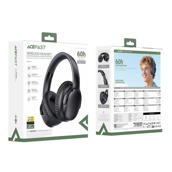 Бездротові накладні навушники ACEFAST H10 wireless headset Black 6974316284932 фото