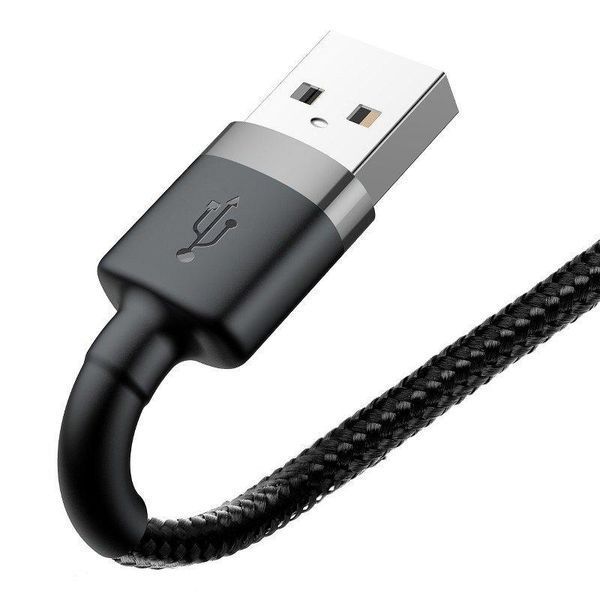 Кабель Baseus Cafule Cable USB For Lightning 2.4A 0.5m Gray+Black CALKLF-AG1 фото