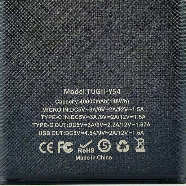 Портативний акумулятор Power Bank WUW-TUGII Y54 40000mAh PD22.5W Чорний 216-00112 фото