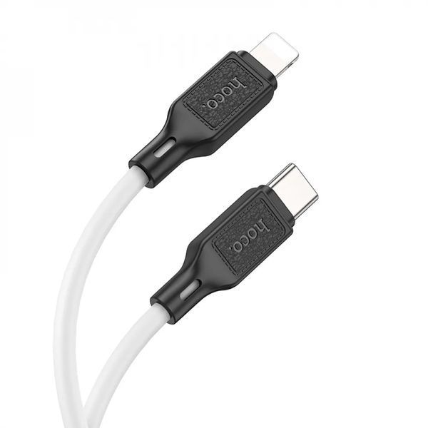Кабель HOCO X90 Cool silicone PD charging data cable for iP White 6931474788399 фото