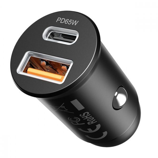 Автомобильное зарядное устройство Proove Tiny Power Pro 65W (USB + Type-C) black 656-02611 фото