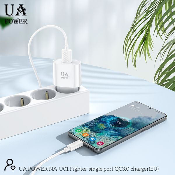 Сетевое зарядное устройство UA Power NA-U01 QC3.0 Белое 209-00291 фото