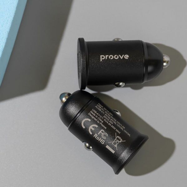 Автомобильное зарядное устройство Proove Tiny Power Pro 65W (USB + Type-C) black 656-02611 фото