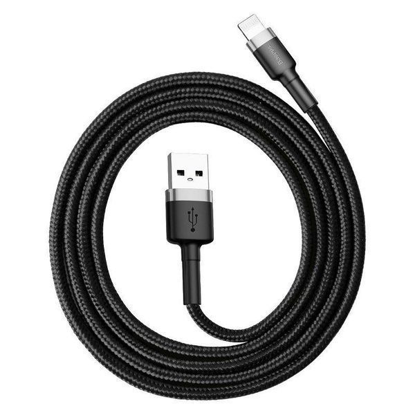 Кабель Baseus Cafule Cable USB For Lightning 2.4A 0.5m Gray+Black CALKLF-AG1 фото