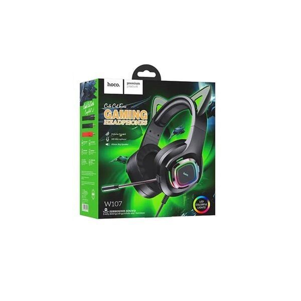 Навушники HOCO W107 Cute cat luminous cat ear gaming headphones Elf Cat 656-01036 фото