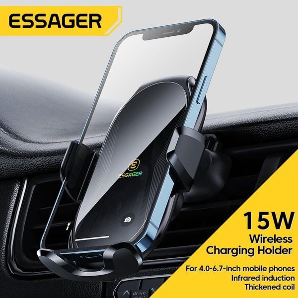 Тримач для мобільного Essager Premium Electric Phone Wireless Charger Bracket black (EZJCFK-ZP01) 656-00472 фото