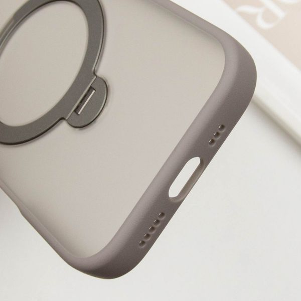 Чохол TPU+PC Metal Buttons with MagSafe Colorful HQ Ring для iPhone 16 (6.1") Grey 555-00628 фото