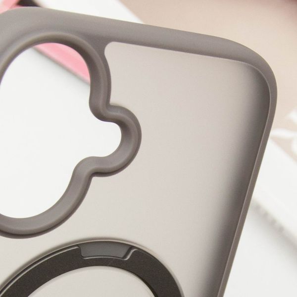 Чохол TPU+PC Metal Buttons with MagSafe Colorful HQ Ring для iPhone 16 (6.1") Grey 555-00628 фото