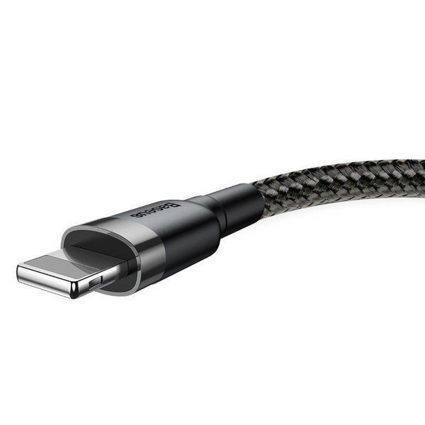 Кабель Baseus Cafule Cable USB For Lightning 2.4A 0.5m Gray+Black CALKLF-AG1 фото