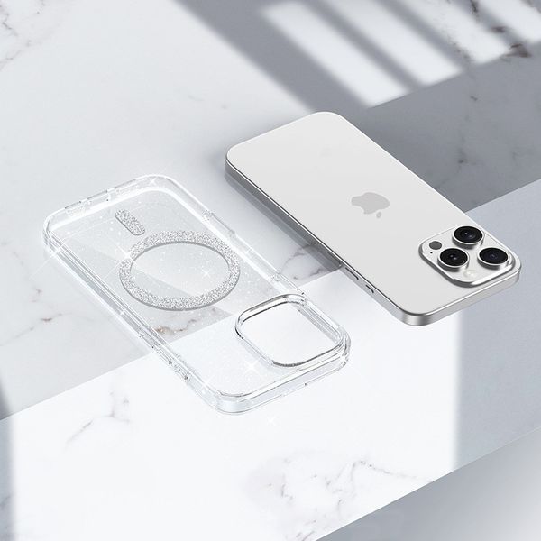 Чехол TPU Eclipse Sparkle (MagFit) для Apple iPhone 16 Pro (6.3") Clear 214-03763 фото
