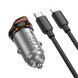 Автомобильное зарядное устройство HOCO NZ16A Rigorous 43W dual port PD25W+QC3.0 car charger set(C to iP) Metal Grey 6942007644754 фото 6