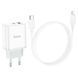 Сетевое зарядное устройство HOCO C105A Stage dual port PD20W+QC3.0 Charger Set (C to iP)(EU) White 656-01348 фото 4