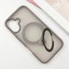 Чохол TPU+PC Metal Buttons with MagSafe Colorful HQ Ring для iPhone 16 (6.1") Grey 555-00628 фото 3