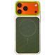Чехол TPU TechWoven Hybrid with MagSafe для Apple iPhone 15 Pro Max (6.7") White / Green 214-04751 фото 1