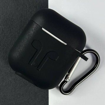 Силиконовый чехол с карабином для наушников AirPods 2 Black 203-00448 фото