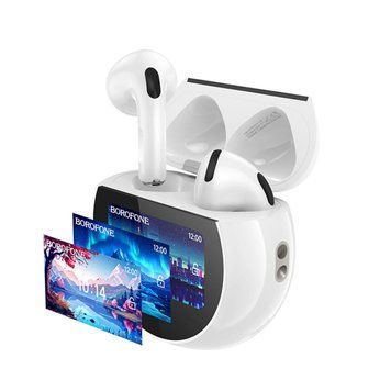 Беспроводные наушники BOROFONE BW87 Mist true wireless BT headset with touch screen White 656-03842 фото