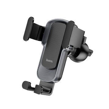 Тримач для мобільного HOCO CA103 vertical and horizontal air outlet gravity car holder Black Metal Gray 656-00473 фото
