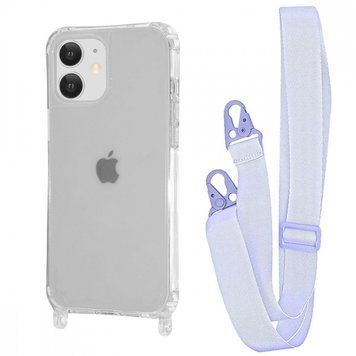 Чохол WAVE Clear Case With Strap для Iphone 11 Light Purple 208-05196 фото
