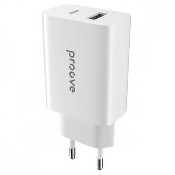 Сетевое зарядное устройство Proove Rapid 20W (Type-C + USB) white 656-02622 фото