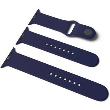 Силіконовий ремінець для Apple Watch Sport Band 38/40/41/42mm(ser.10) (S/M & M/L) 3pcs Midnight blue 212-01205 фото
