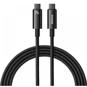 Кабель Baseus Tungsten Gold Fast Charging Type-C to Type-C 240W (2m) Black CAWJ040101 фото